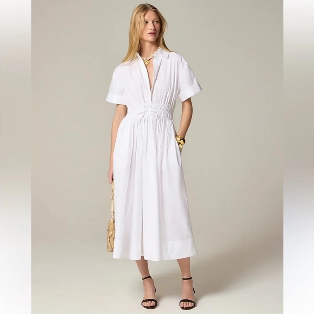 J. Crew White Elena Shirt Dress